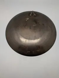 Antik messingplatte med relief af ridder og kvinde Niels Ebbesen 