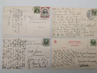 Set of Four Vintage European Postcards including Danish Castles