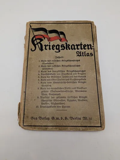 Gea Verlag Kriegskarten-Atlas, tysk verdenskrigsatlas fra 1. verdenskrig