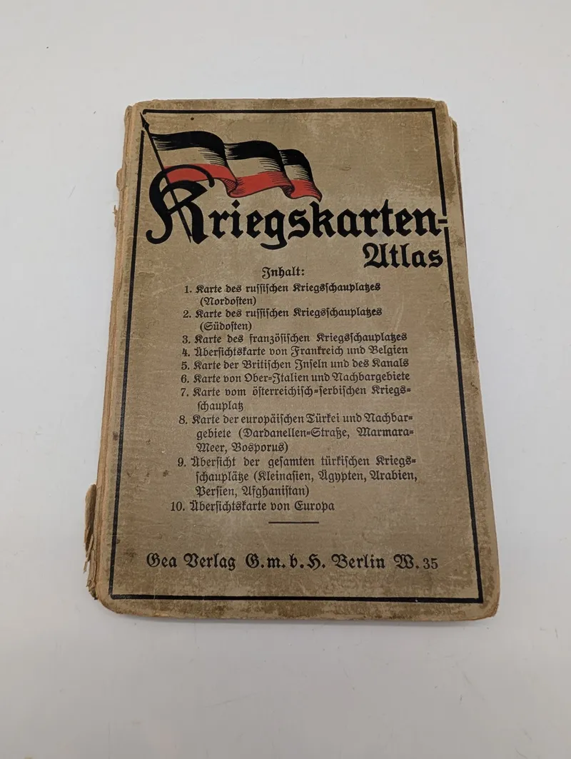 Gea Verlag Kriegskarten-Atlas, tysk verdenskrigsatlas fra 1. verdenskrig