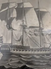 Wilhelm Lucas Møller, Maritimt Søslag, 1799, W. L. Møller, Søkadettegning, 