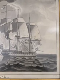 Wilhelm Lucas Møller, Maritimt Søslag, 1799, W. L. Møller, Søkadettegning, 