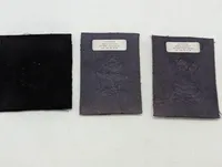 Tre danske militære stofmærker med broderede emblemer, til Selvskabsuniform 