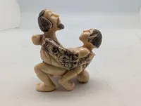 Antik JAPANESE HAND CARVED EROTIC NETSUKE FIGURES EDO / MEIJI PERIODE 