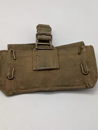 Engelske WW2 Militær Ammunitionslomme i Canvas med Messingknapper