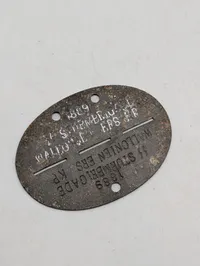 Tysk WWII SS-Sturmbrigade Wallonien Erkennungsmarke (ID-skilt) ORIGINAL