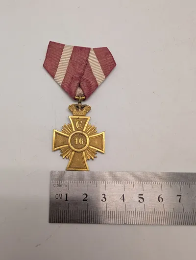 Dansk Christian IX 16 års Tjenestetegn for Hæren