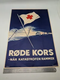 Thunøe-57, Dansk Røde Kors plakat, "Når katastrofen rammer"