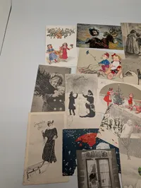 Collection of 14 Vintage Scandinavian Glædelig Jul Christmas Postcards  Sendt til Grevinde Hamilton 
