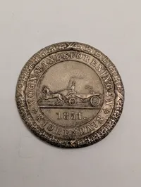 Vognmandsforeningen i Kjøbenhavn 1851, sølvfarvet medaljon