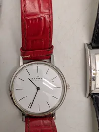 Samling af seks Skagen Denmark armbåndsure