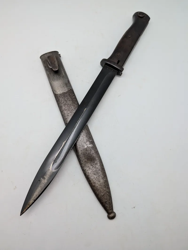 Tysk Mauser K98 Bajonet med metalskede