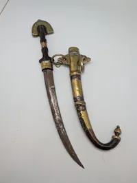 Antique Omani Khanjar Dagger with Silver Filigree Scabbard