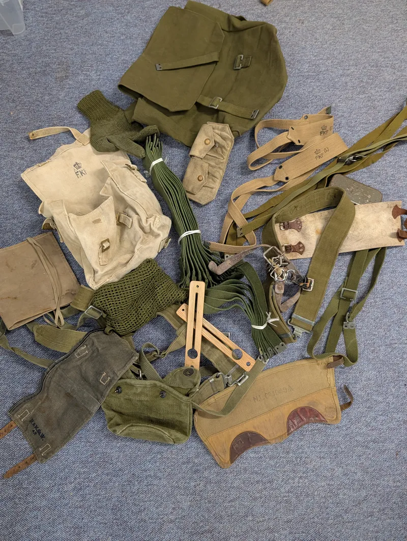 Vintage Danish Military Webbing and Field Gear Collection