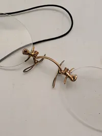 Antikke Pince-nez Briller med Guldstel og Originalt Etui