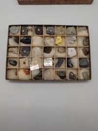 Vintage Mineralsamling i Opdelt Æske