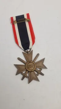WWII German War Merit Cross 2nd Class with Swords — Bronze, Original Ribbon