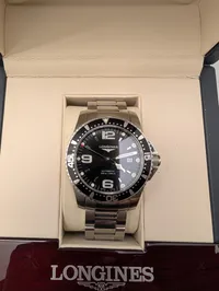 Longines HydroConquest Herrearmbåndsur med Sort Urskive