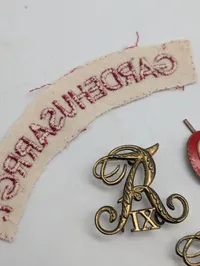 Garderhusarregimentet (GHR) uniformstilbehør med skulderemblem og mærker