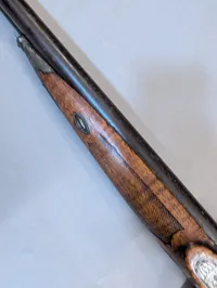 Antique Double-Barrel Percussion Shotgun with Carved Stag Stock