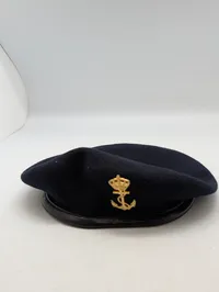 Dansk Søværnet Baret med Forgyldt Krone og Anker Emblem