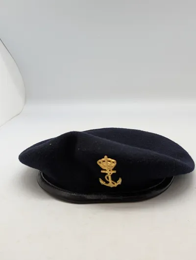 Dansk Søværnet Baret med Forgyldt Krone og Anker Emblem