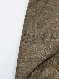 Britisk militær lærredspose til Kanon munding, stemplet TOP MUZZLE