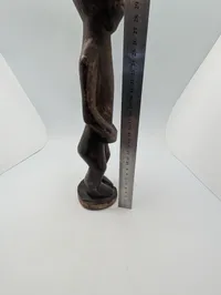 Hand-Carved African Tribal Standing Male Figure in Dark Wood