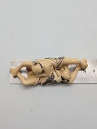 Antik JAPANESE HAND CARVED EROTIC NETSUKE FIGURES EDO / MEIJI PERIODE 
