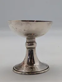 Silver-Plated Liturgical Chalice with Engraved Celtic Cross
