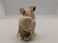 Antik JAPANESE HAND CARVED EROTIC NETSUKE FIGURES EDO / MEIJI PERIODE