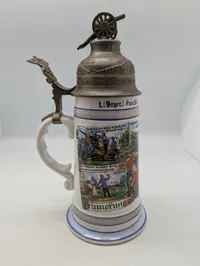 Tysk Reservist-ølkrus fra 1. Fuss-Artillerie-Regiment München 1907