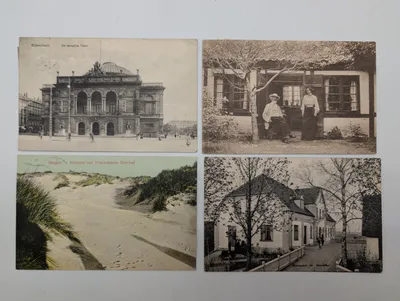 Set of Four Vintage Danish Topographical Postcards