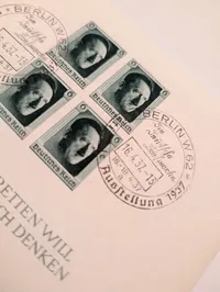 Tysk souvenirark fra 1937 med Adolf Hitler frimærker