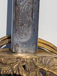 Fransk officerssabel model 1845/1855 med forgyldt messingfæste