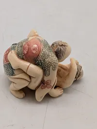 Antik JAPANESE HAND CARVED EROTIC NETSUKE FIGURES EDO / MEIJI PERIODE