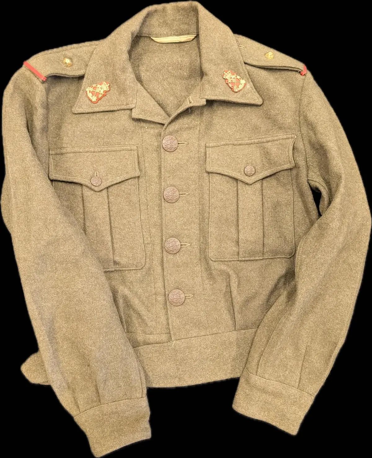Dansk M44 Battle Dress-jakke i olivengrøn uld