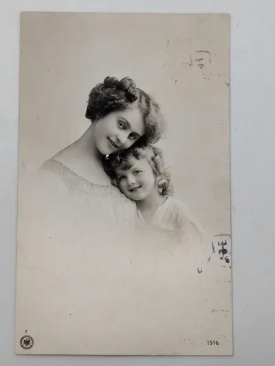 NPG Vintage Real Photo Postcard Mother and Child Portrait