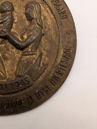 Danish Liberation Commemorative Bronze Medal pin , May 5 1945