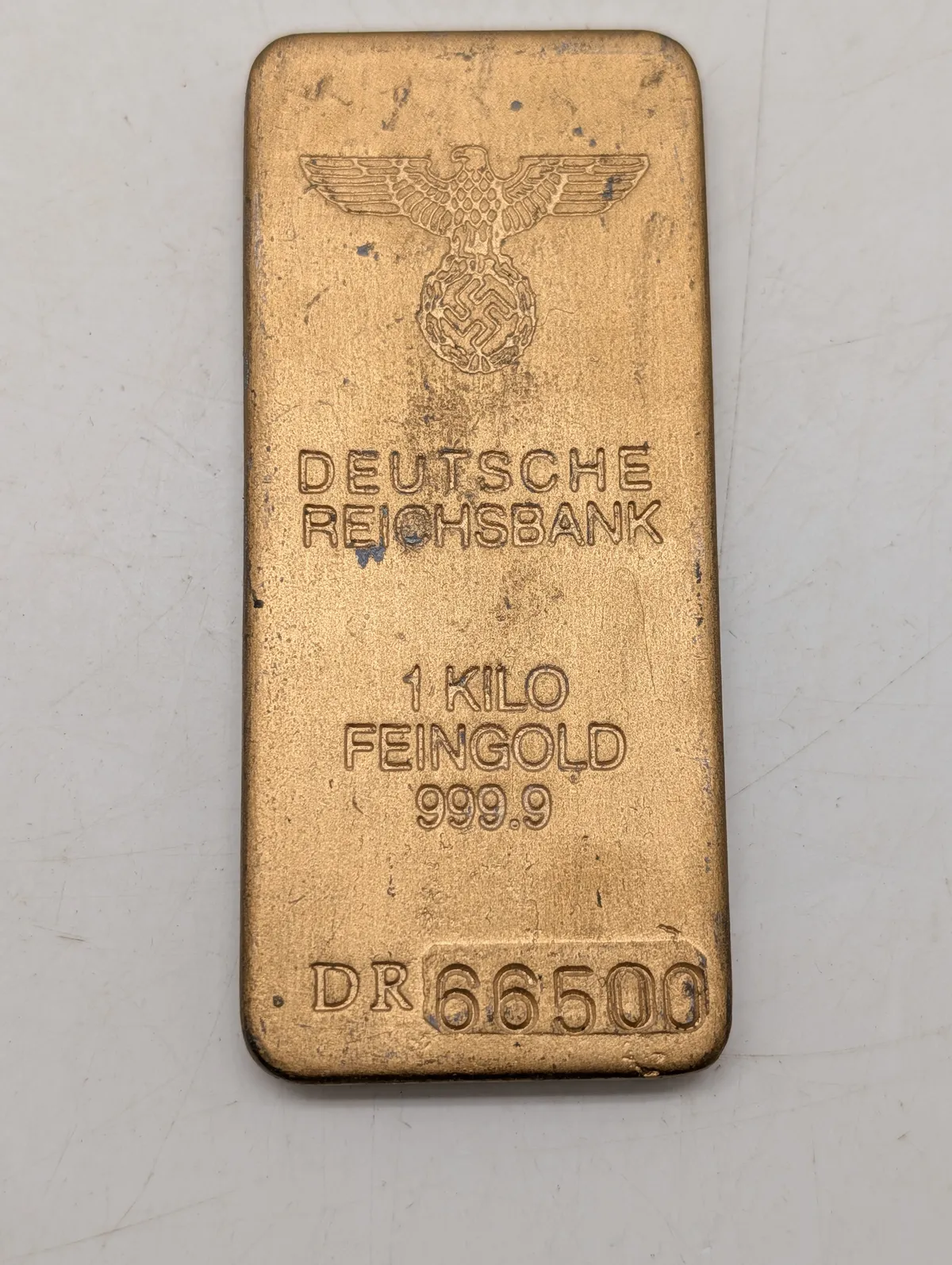 Deutsche Reichsbank 1 Kilo Feingold Guldbarre ( ikke guld)