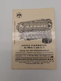 Argus Flugmotor As 410 A-1 und A-2 1942 Aircraft Engine Manual