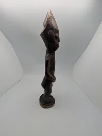 Hand-Carved African Tribal Standing Male Figure in Dark Wood