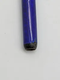 Antique Sterling Silver and Cobalt Blue Guilloché Enamel Chatelaine Pencil
