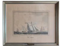 W. L. Møller, Søkadettegning, 1798, Maritimt motiv med sejlskibe