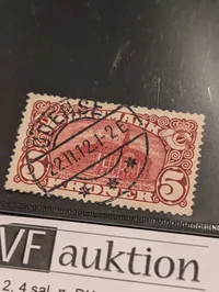 Danmark 1912 5 kr. Posthus frimærke med Odense stempel