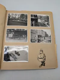 Dansk scrapbog med avisudklip fra Politiken og fotos fra 2. verdenskrig