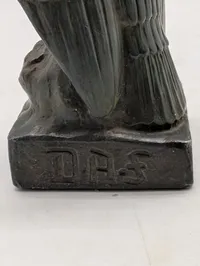 Tysk WHW Ørnestatuette fra 1938-39 med AO-mærke  (Auslaationnds-Organis).'DÄNEMARK'  