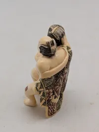 Antik JAPANESE HAND CARVED EROTIC NETSUKE FIGURES EDO / MEIJI PERIODE