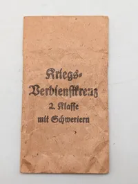 Eugen Schmidhäußler Pforzheim Kriegsverdienstkreuz 2. Klasse kuvert