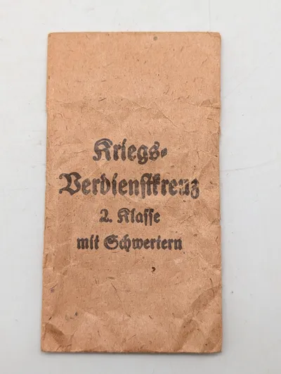 Eugen Schmidhäußler Pforzheim Kriegsverdienstkreuz 2. Klasse kuvert